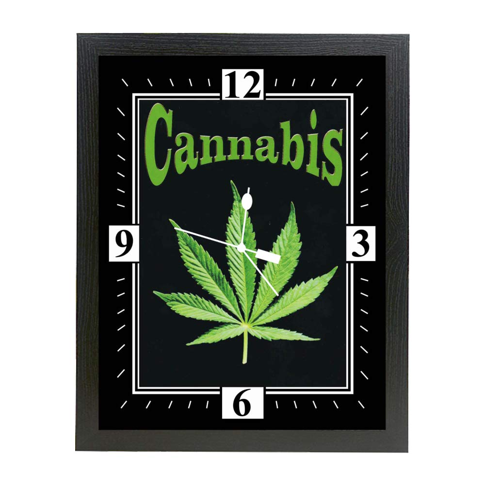 Cannabis, marijuana leaf smokers Gift Clock