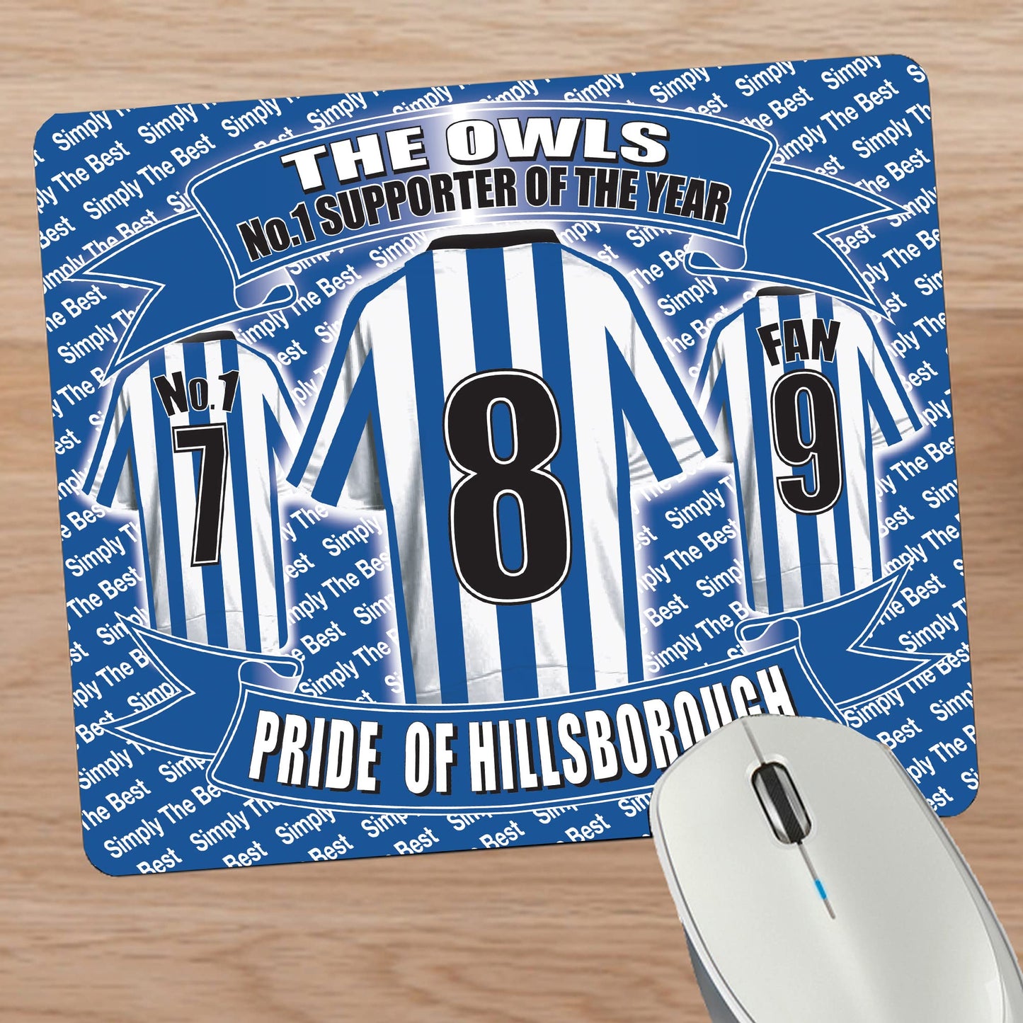 Sheff Wed Football Shirt Mouse Mat Gift