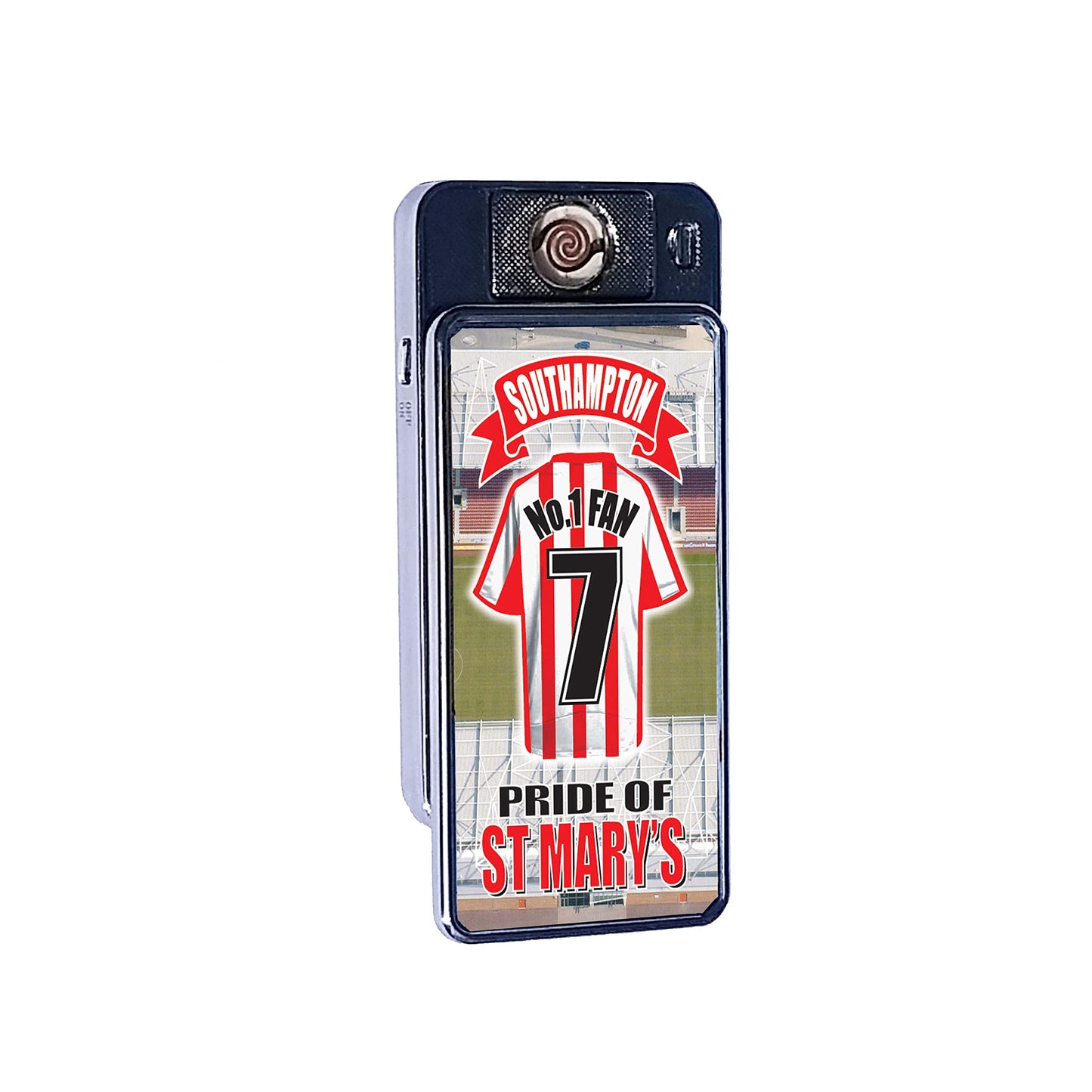 Southampton No.1 Fan Football Shirt Rechargeable Gift Boxed Silver Metal USB Lighter