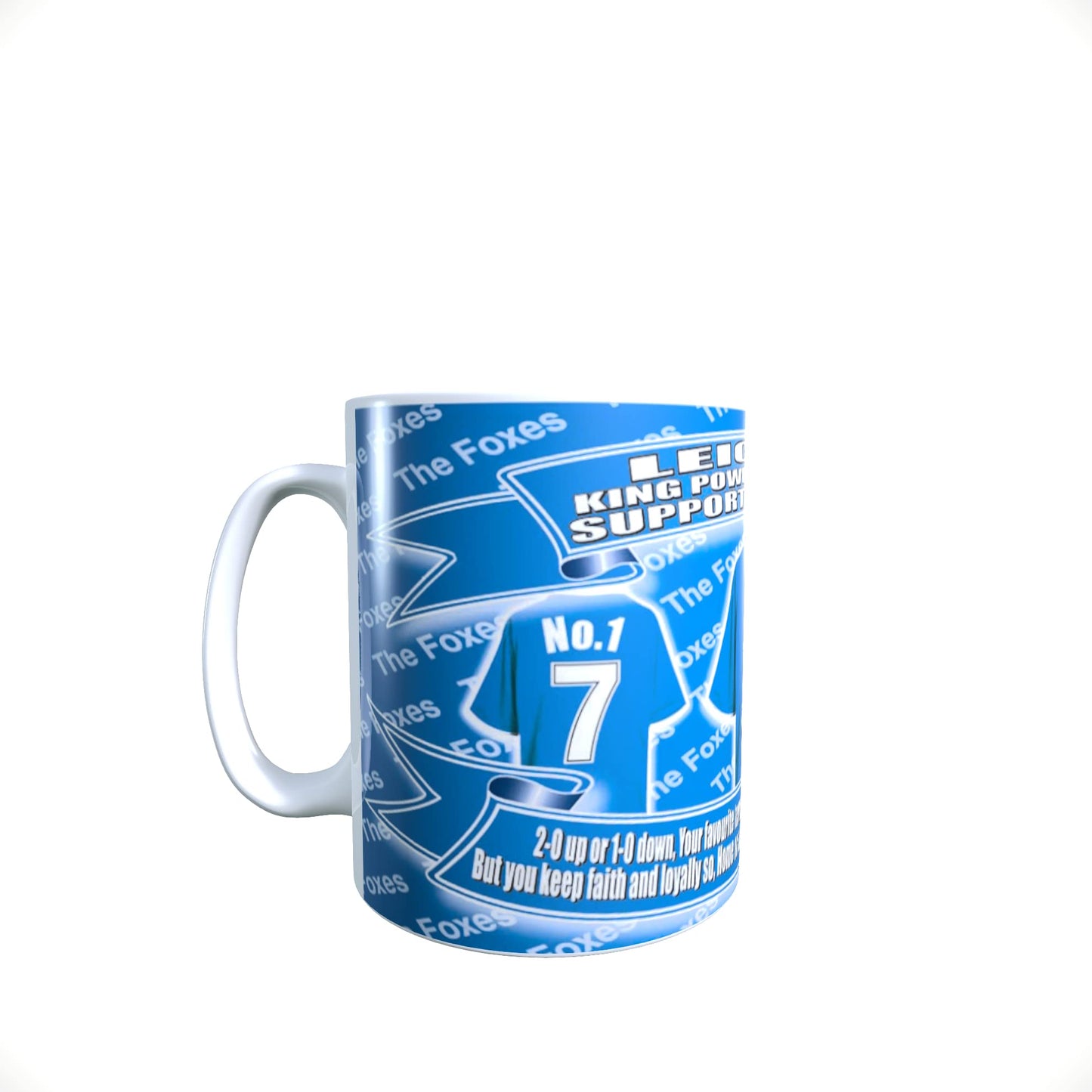 Leicester Football Team Shirt Personalised Mug Gift with Chocolate Footballs