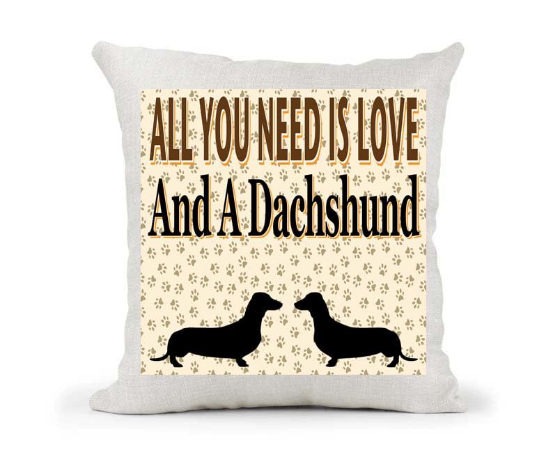 All You Need Is Love And A Dachshund Country Canvas Style Cushion Cover Gift