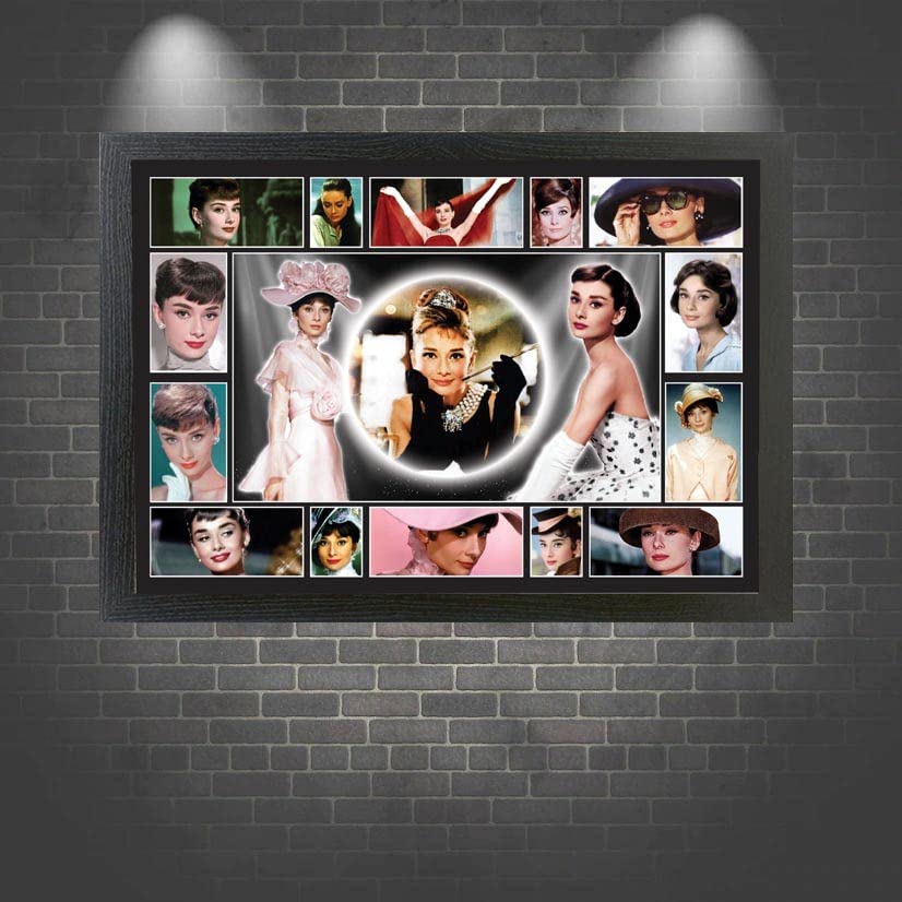 Hepburn Celebrity Icon Framed Wall Hanging Picture Gift Movie star*Audrey