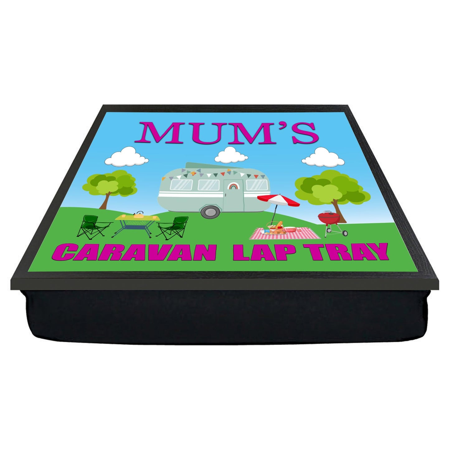 Mum's Caravan Cushioned Lap Tray Gift Present