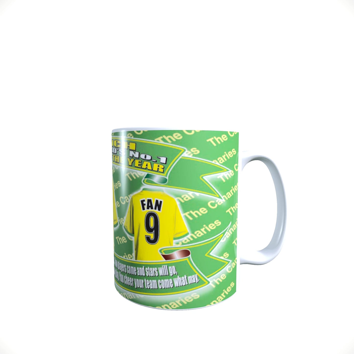 Norwich Football Team Shirt Personalised Mug Gift with Chocolate Footballs