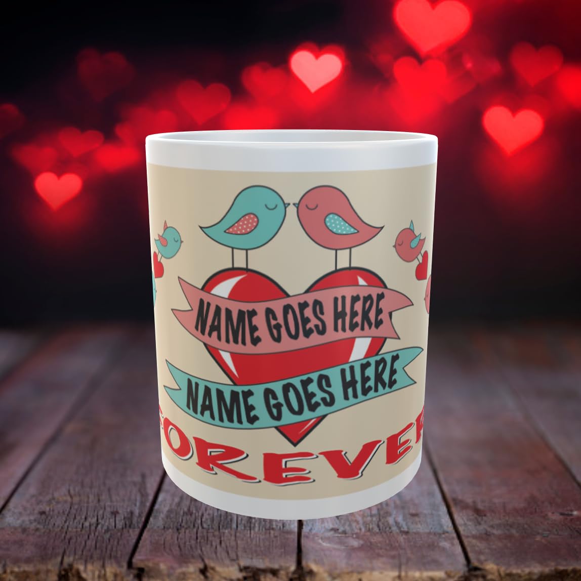 Two Birds Love Heart Forever Valentine's Day Any Occasion Mug Gift