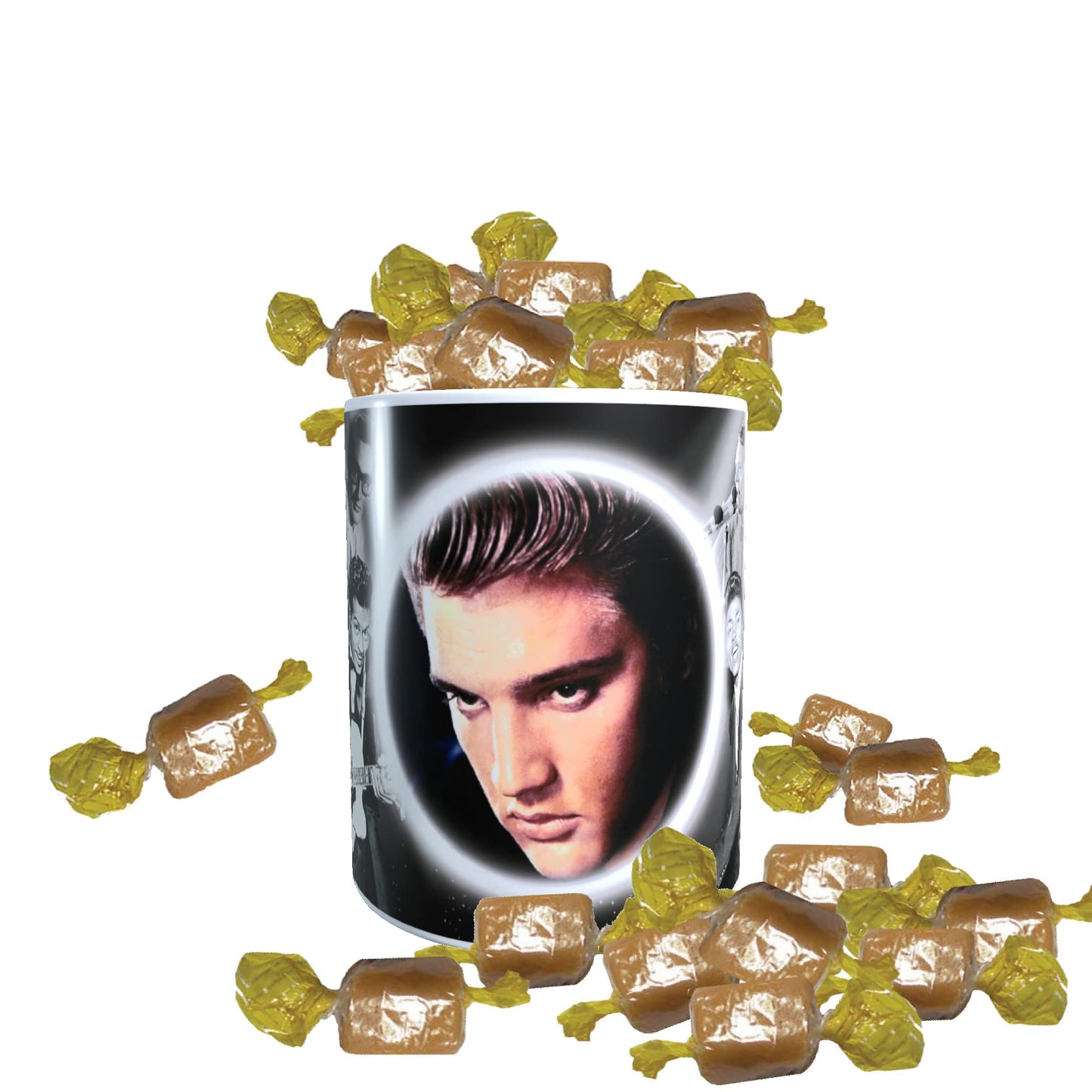Rock n Roll Greats of The 50s & 60s Celebrity Music Icon Mug with Choice of Sweets Gift