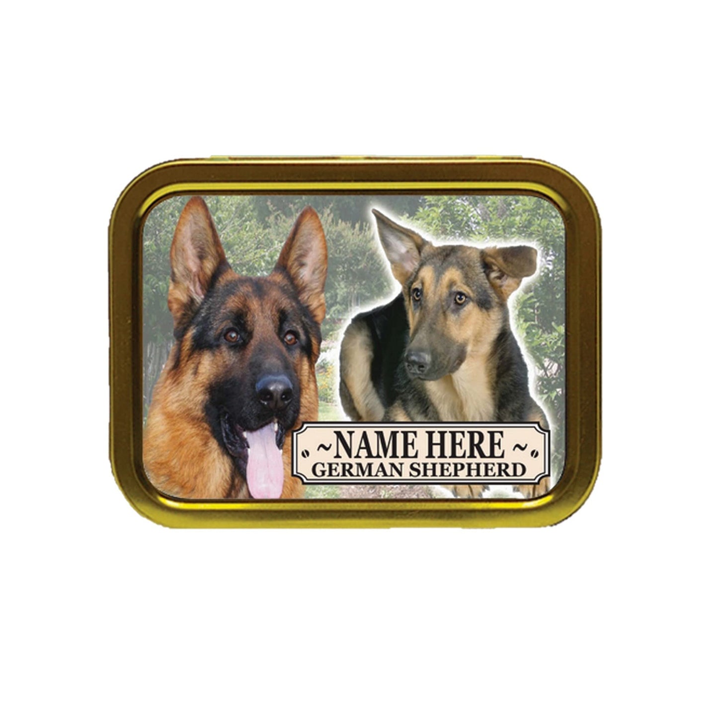 German Shepherd Alsatian Dog Breed Personalised Tobacco Storage Tin & Products