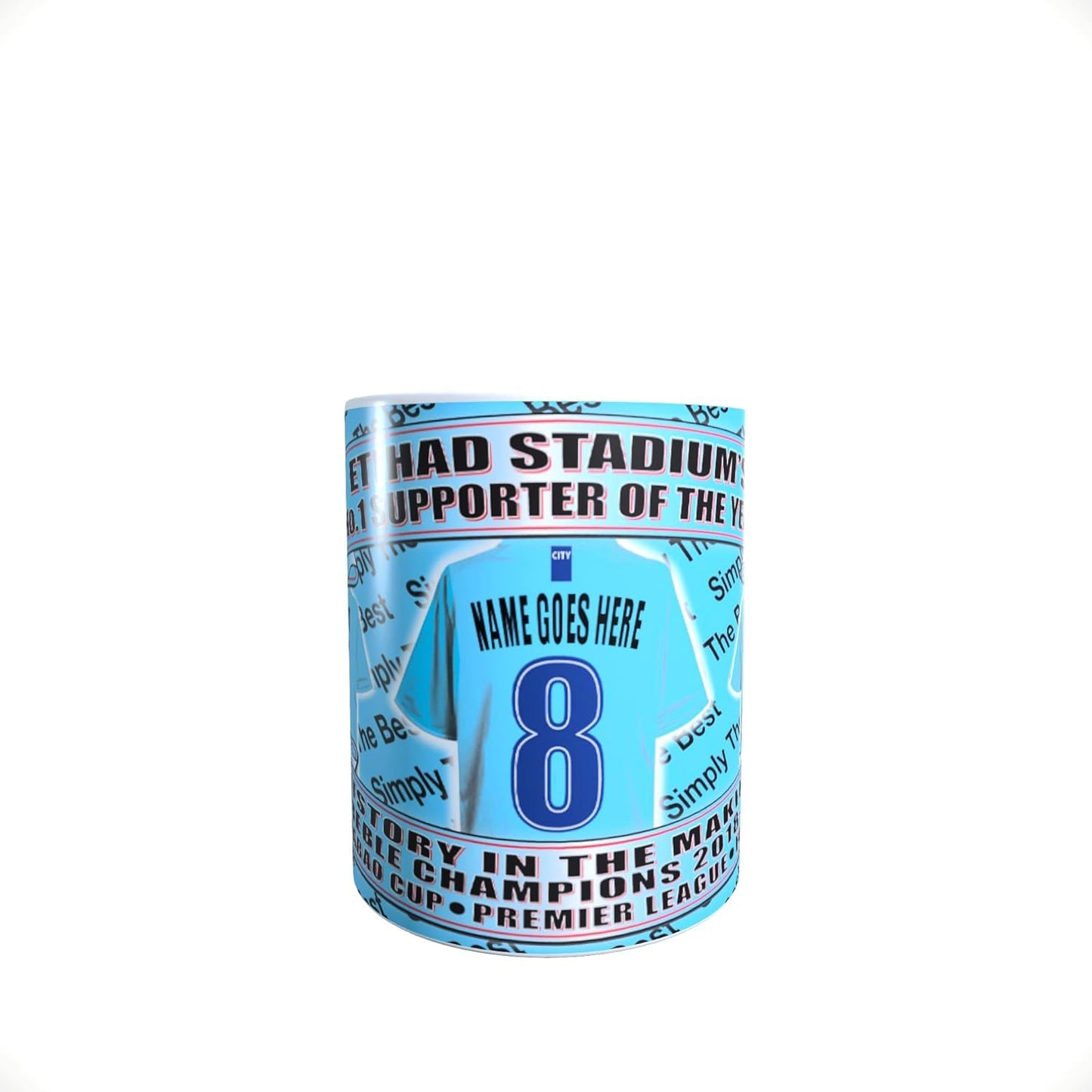 Manchester Blues Personalised Football Shirt Lap Tray And Mug Gift Set, MANBLUES- persLapMugGiftSet_000