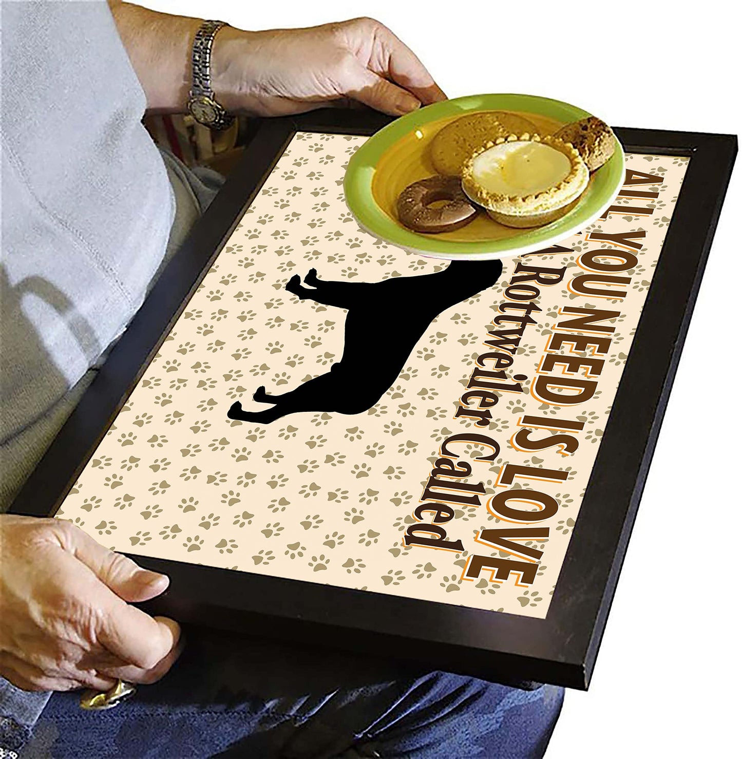 All You Need Is Love Rottweiler Personalised Dog Breed Cushion Lap Tray Bean Bag Gift