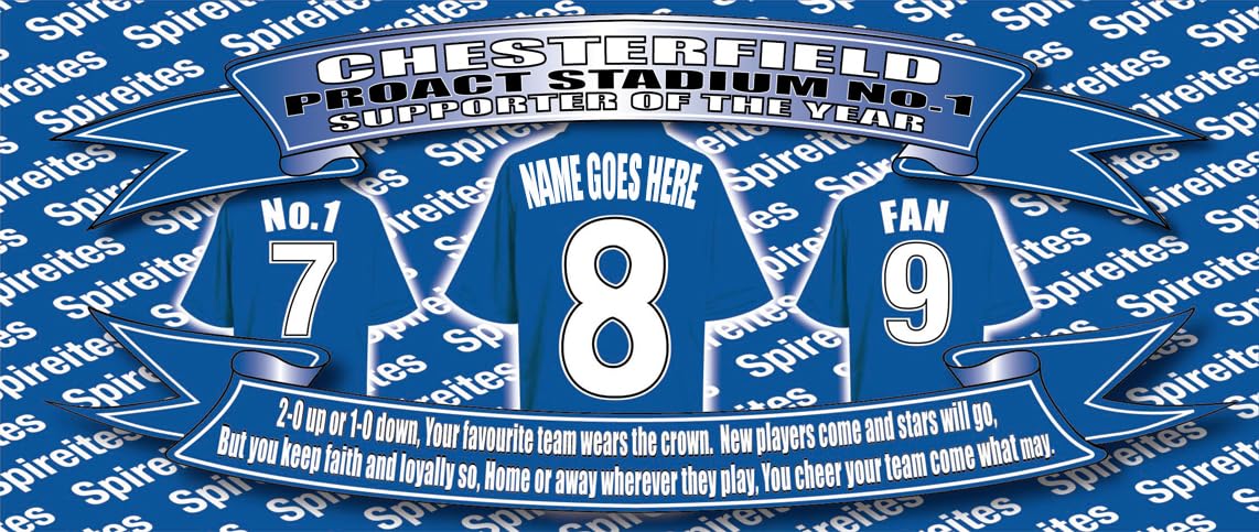 Personalised Chesterfield Water Bottle - Football Shirt - Silver Aluminium Two Lids - Unisex Gift