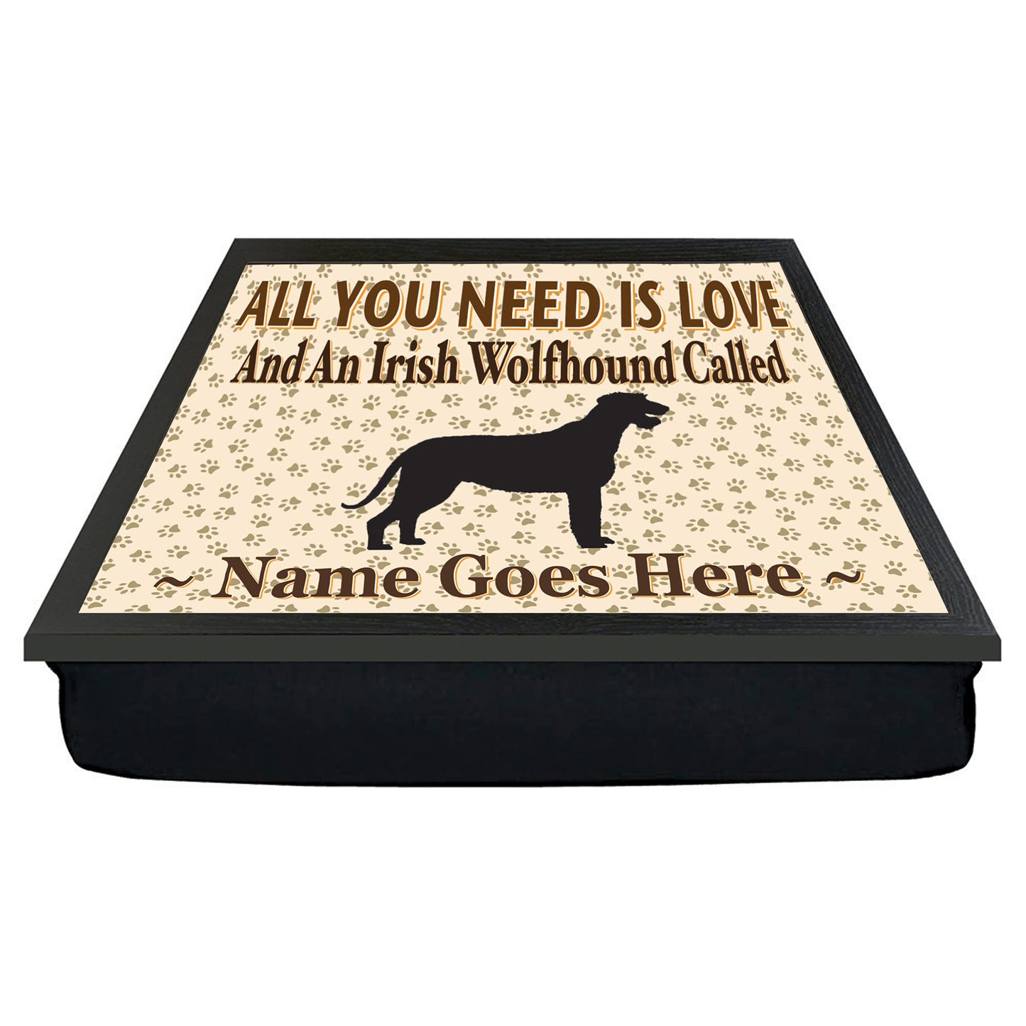 All You Need Is Love Irish Wolfhound Personalised Dog Breed Cushion Lap Tray Bean Bag Gift