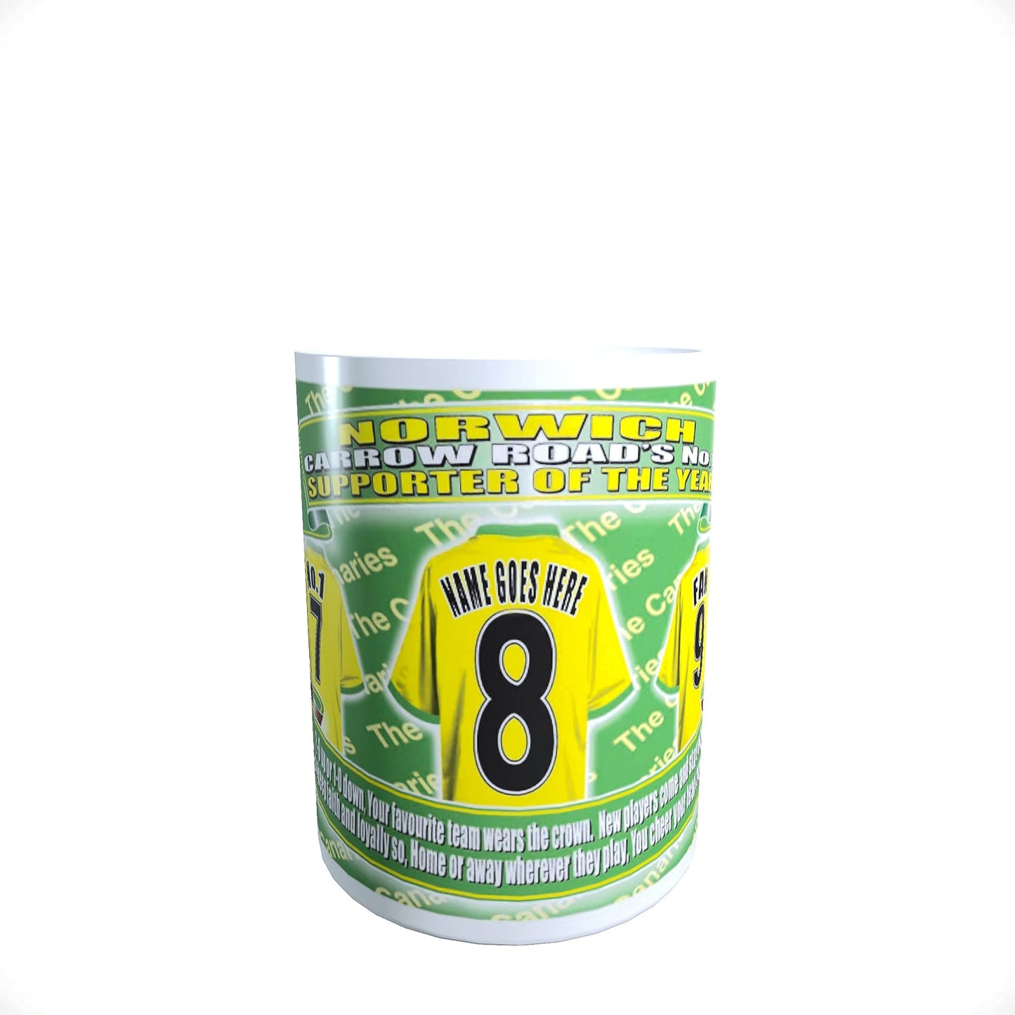 Norwich Football Shirt Personalised Ceramic Money Box Gift