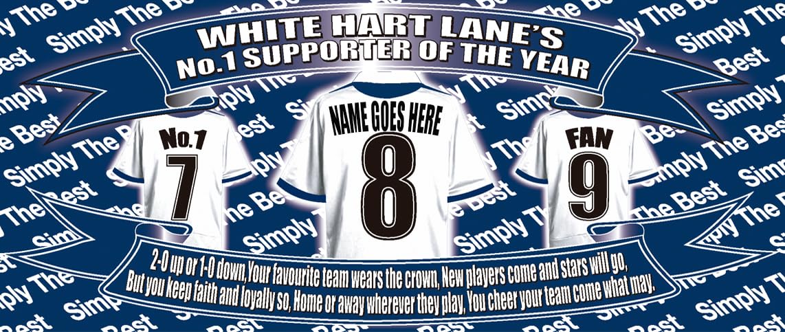 Tott Football Personalised Shirt Silver Aluminium Two Lid Unisex Water Bottle Gift