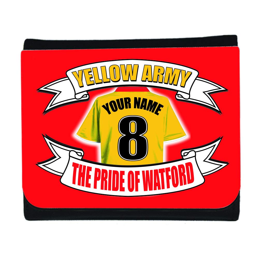 Watford Personalised Football Shirt Money Wallet Gift