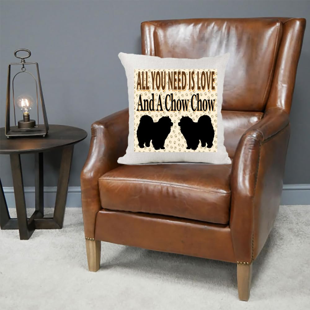 All You Need Is Love And A Chow Chow Country Canvas Style Cushion Cover Gift