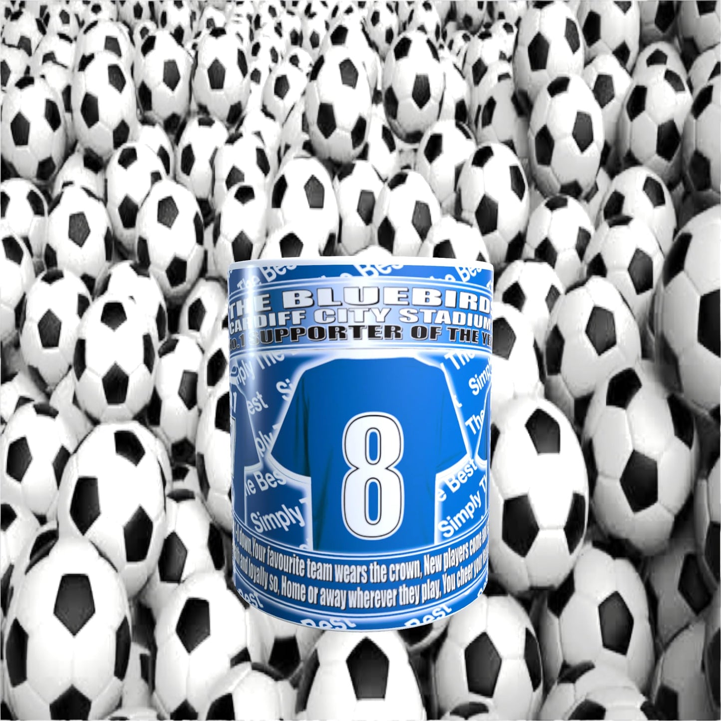 Cardiff Football Team Shirt Mug Gift with Chocolate Footballs