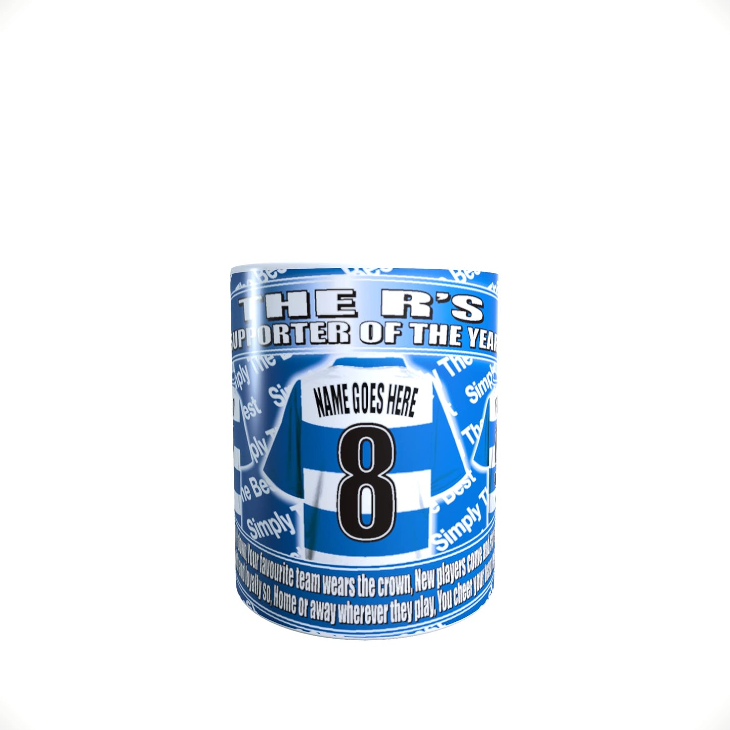 Queens PR Football Team Shirt Personalised Mug Gift with Chocolate Footballs
