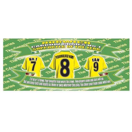 Norwich Football Shirt Personalised Ceramic Money Box Gift