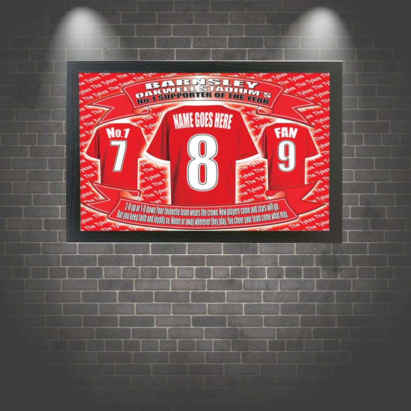 Barnsley The Tykes Football Shirt Personalised Picture Gift