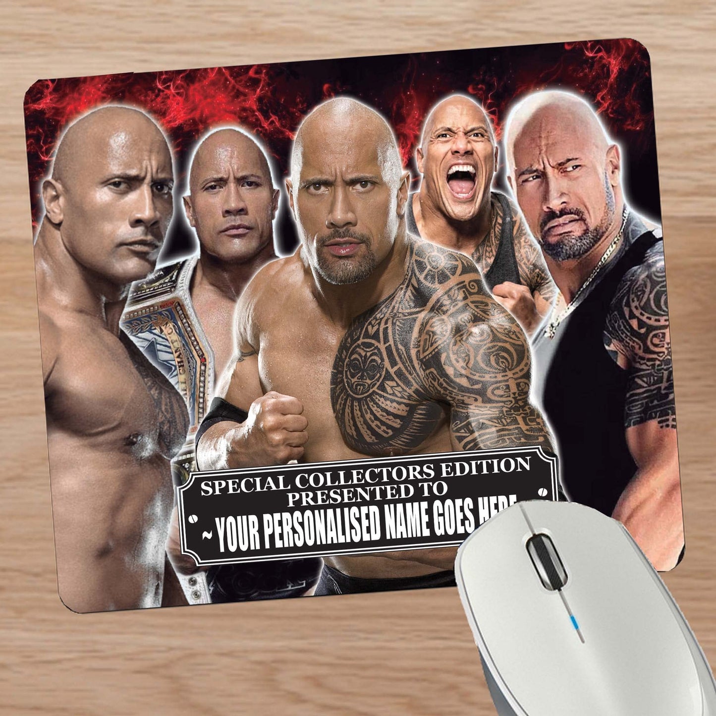 Dwayne Johnson Personalised Mouse Mat Gift
