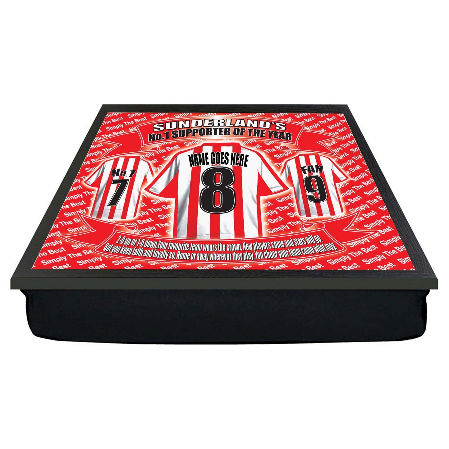 Sunderland Football Shirt Personalised Lap Tray Gift, M