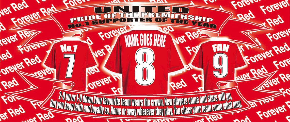 Manchester Reds Personalised Football Shirt Silver Aluminium Two Lid Unisex Water Bottle Gift Team-Manchester-United