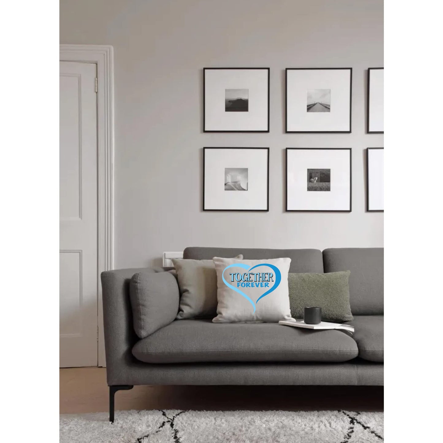 Together Forever Naturally Woven Linen Style Cushion Cover Pillow Gift Available in Choice of Five Colours