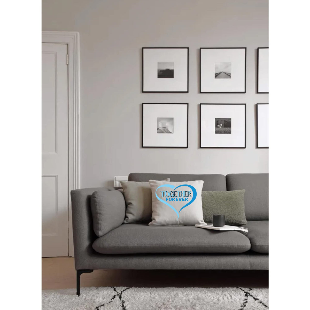 Together Forever Naturally Woven Linen Style Cushion Cover Pillow Gift Available in Choice of Five Colours