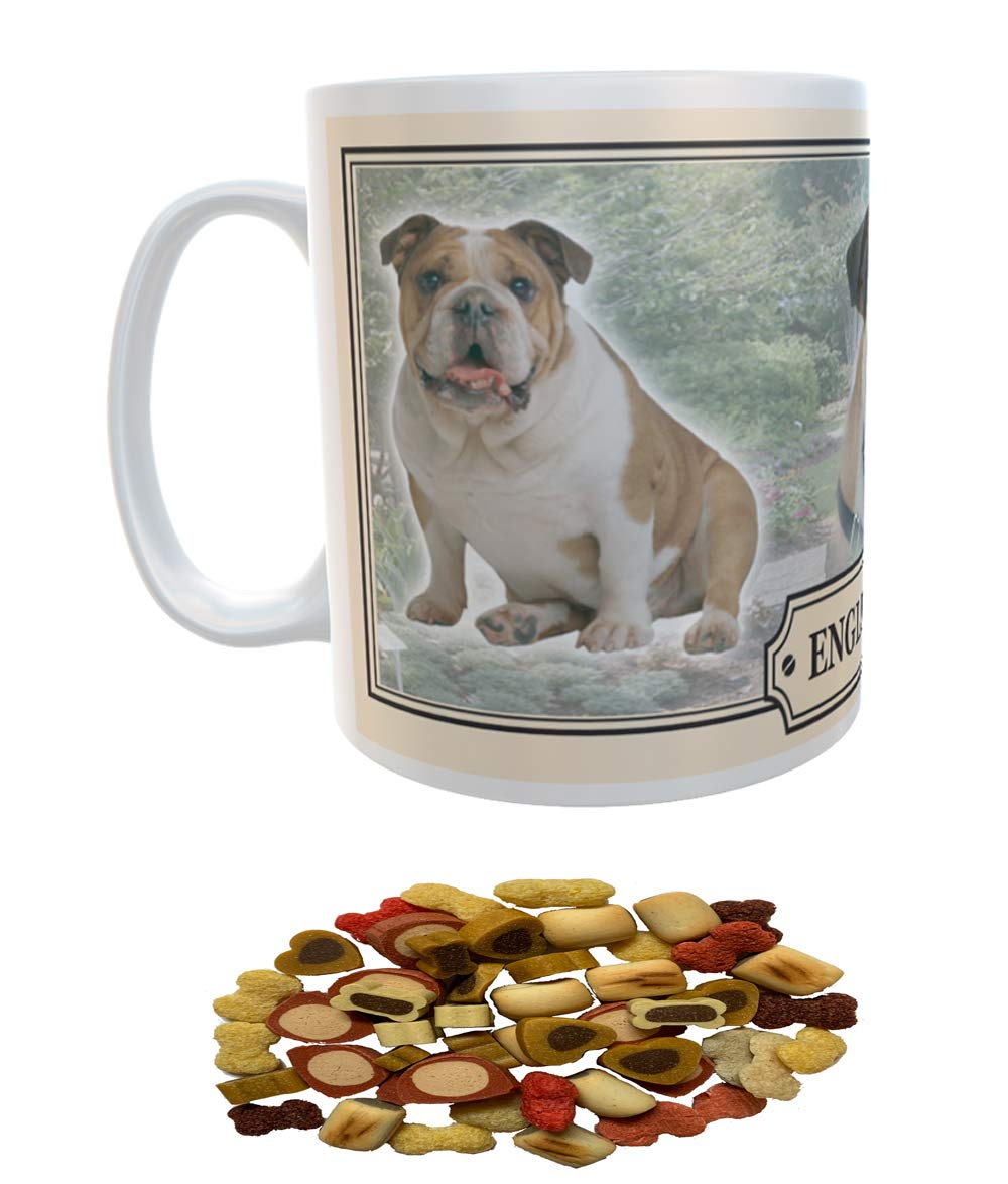 English Bulldog Dog Breed Gift Mug with Treats