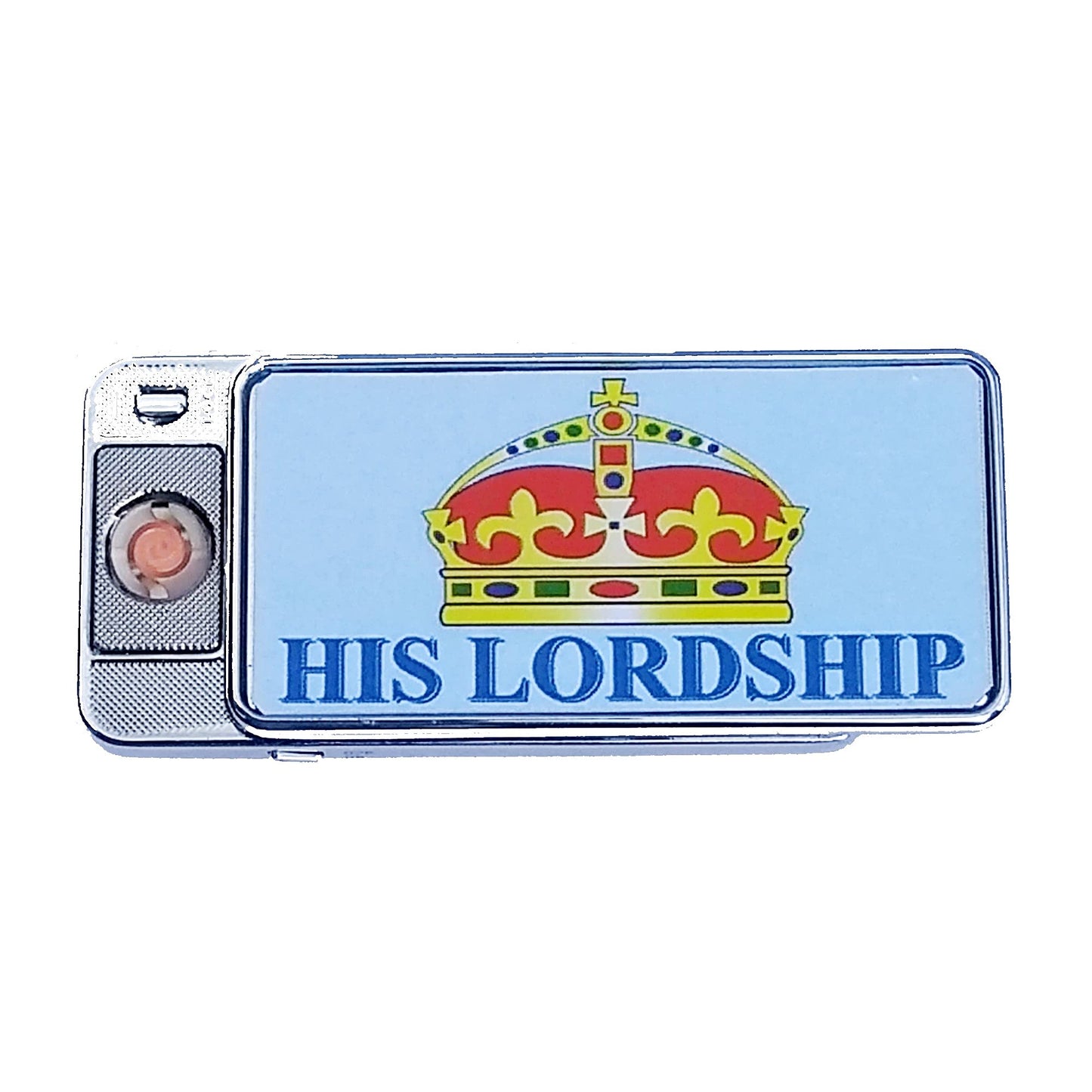 His Lordship Rechargeable Gift Boxed Silver Metal USB Lighter