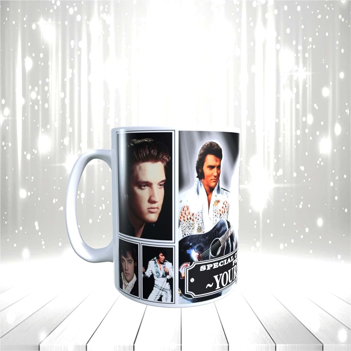 Elvis Presley King of Rock n Roll Personalised Icon Lap Tray and Mug Gift Set