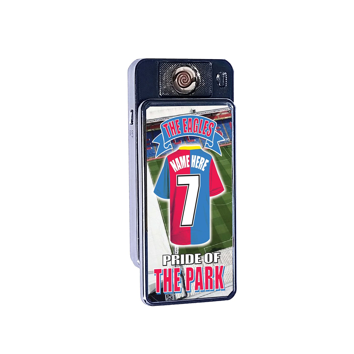 The Glaziers Personalised Football Shirt Rechargeable Gift Boxed Silver Metal USB Lighter Team-Crystal-Palace