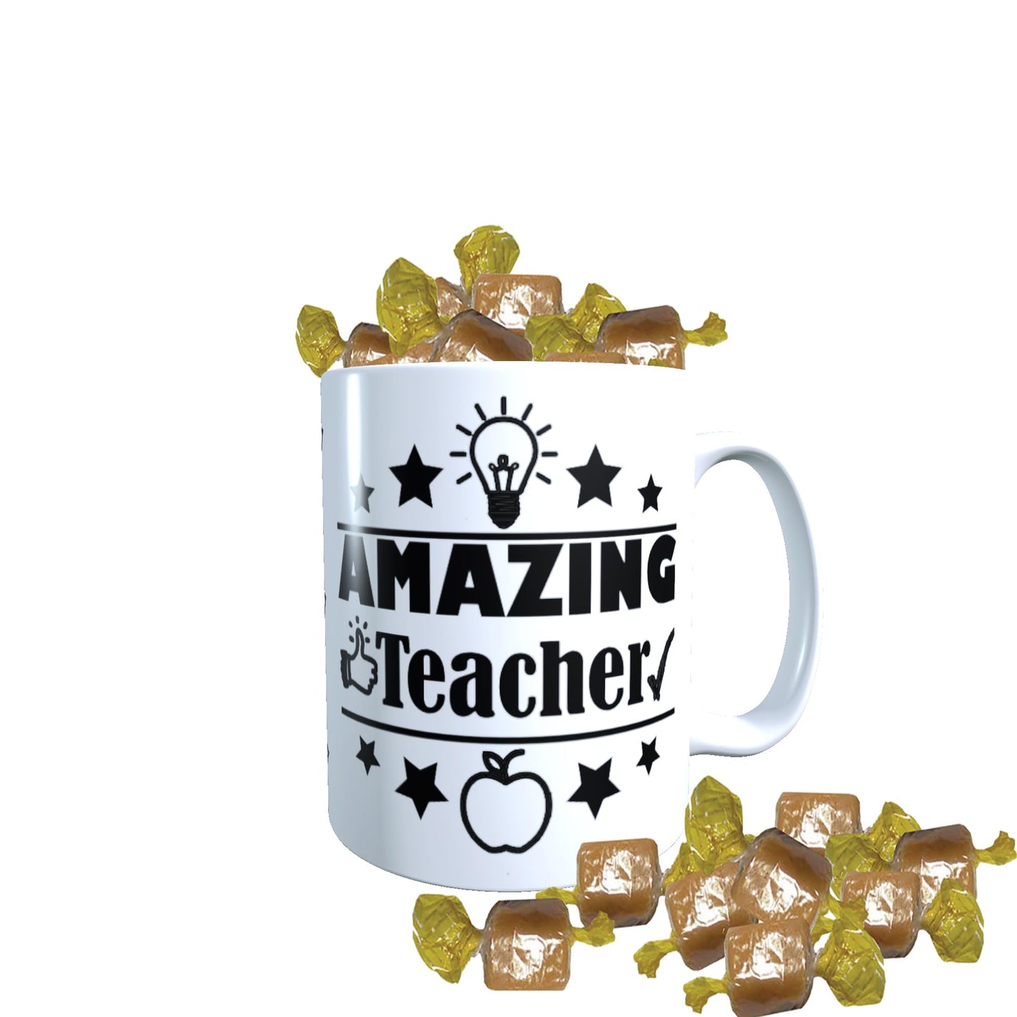 Amazing Teacher Individually Fudge Wrapped Treat Mug Gift