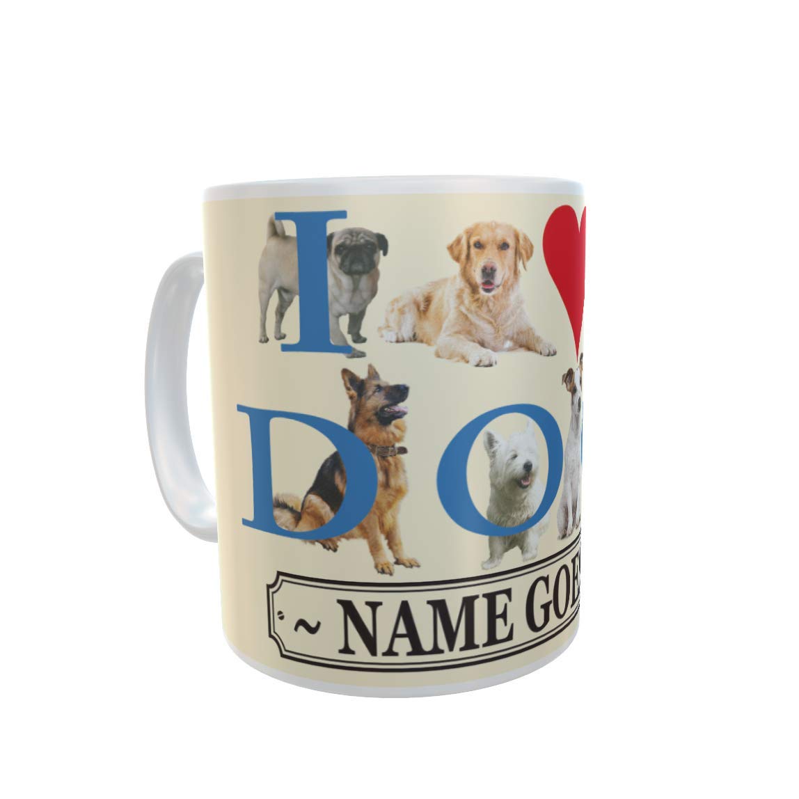 I Love Dogs Personalised Mug Gift