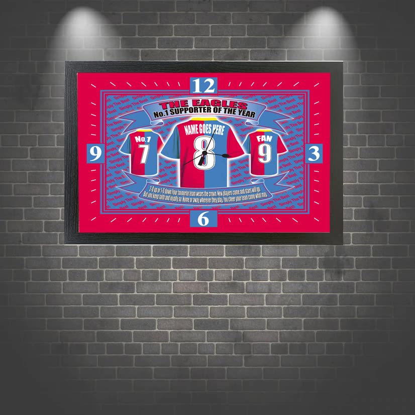 Crystal - The Glaziers Football Shirt Personalised Clock Gift Present
