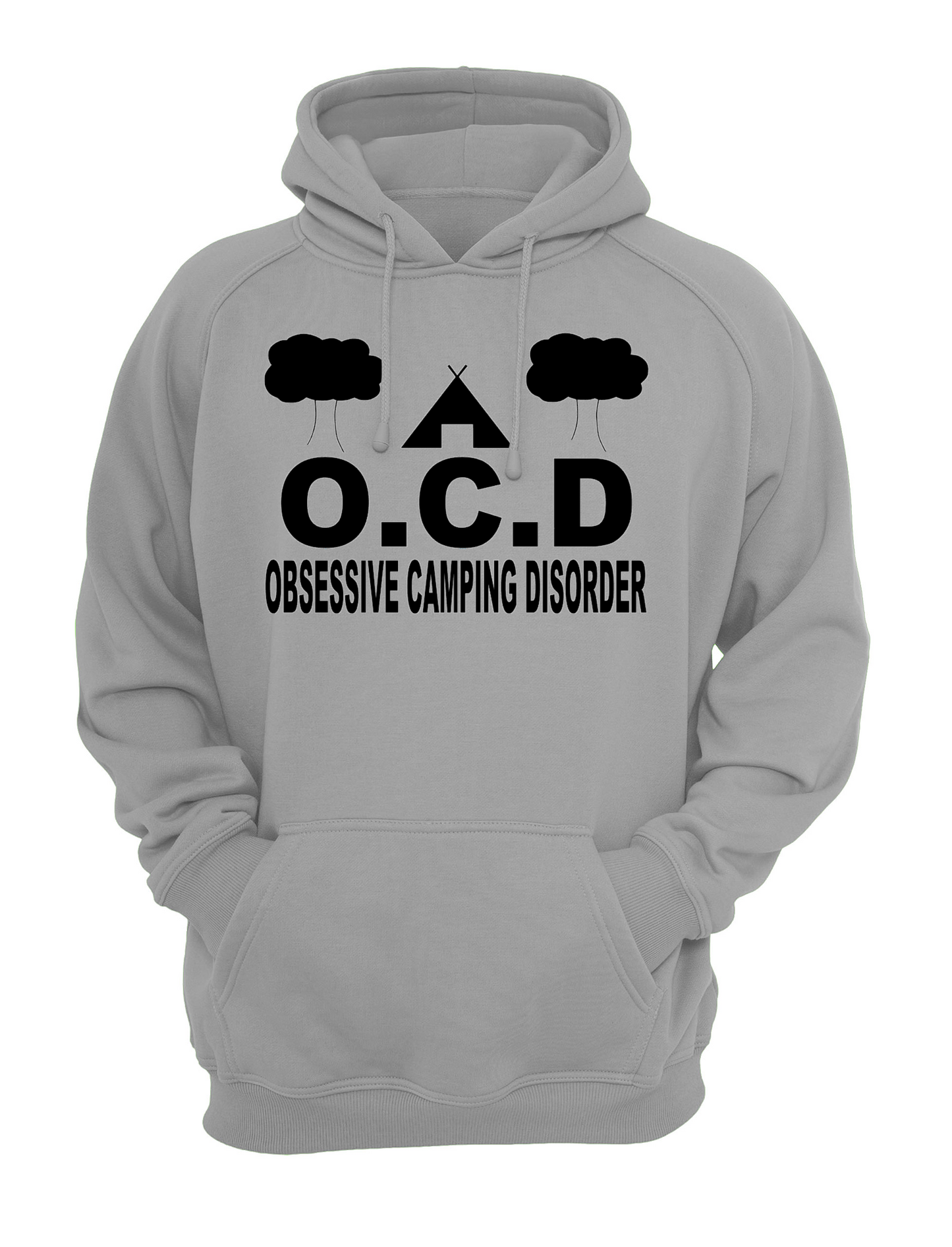 O.C.D 'Obsessive Camping Disorder' Slogan Unisex Casual Hoody, Sweatshirt, Sweat Black, Grey