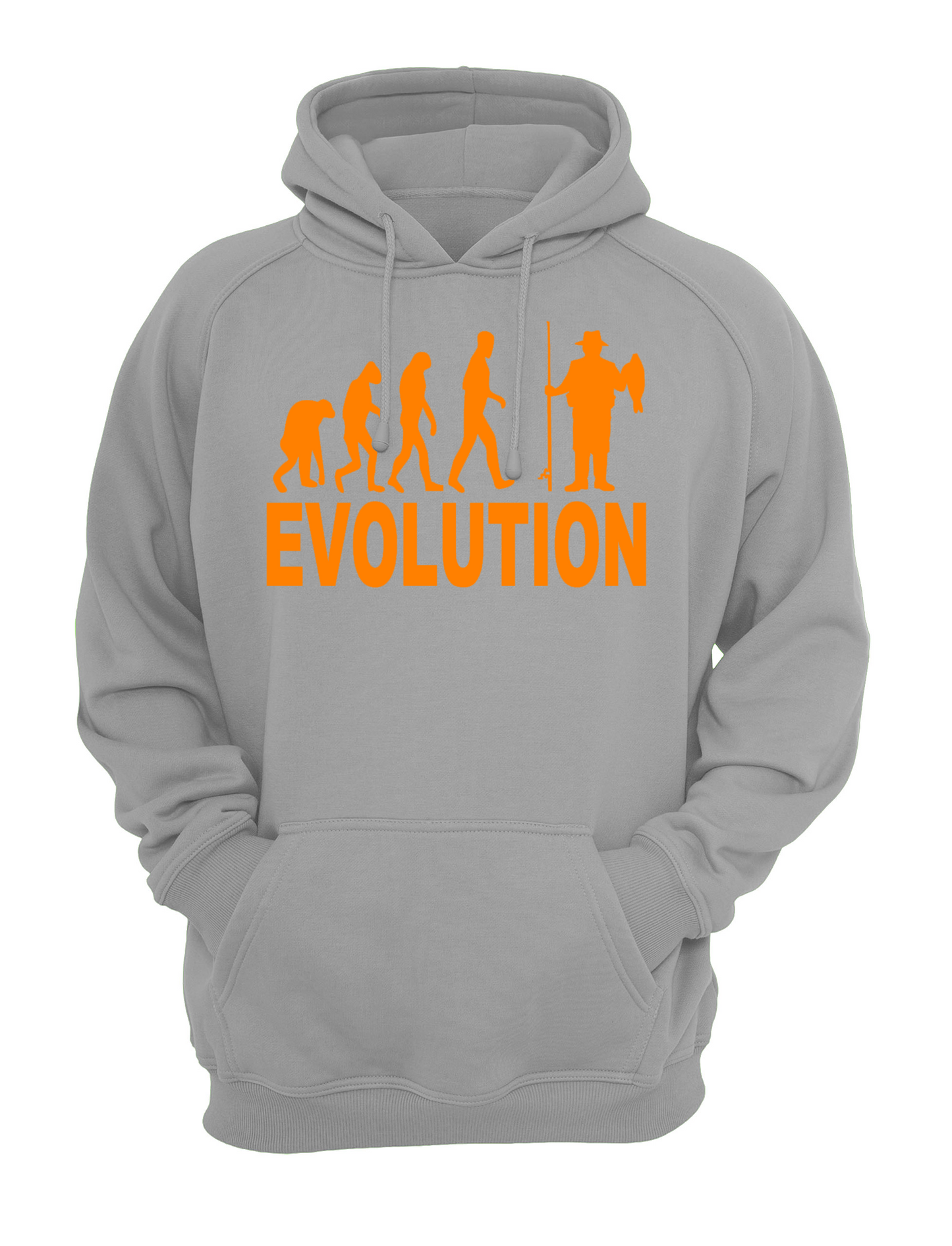 Evolution of Fishing Unisex Casual Hoody, Sweatshirt, Sweat Black, Grey