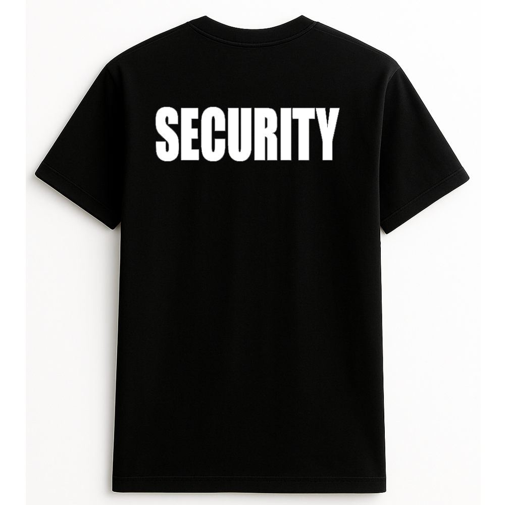 Security T-Shirt – Professional Guard Uniform Tee | Durable & Comfortable (Front & Back) Black