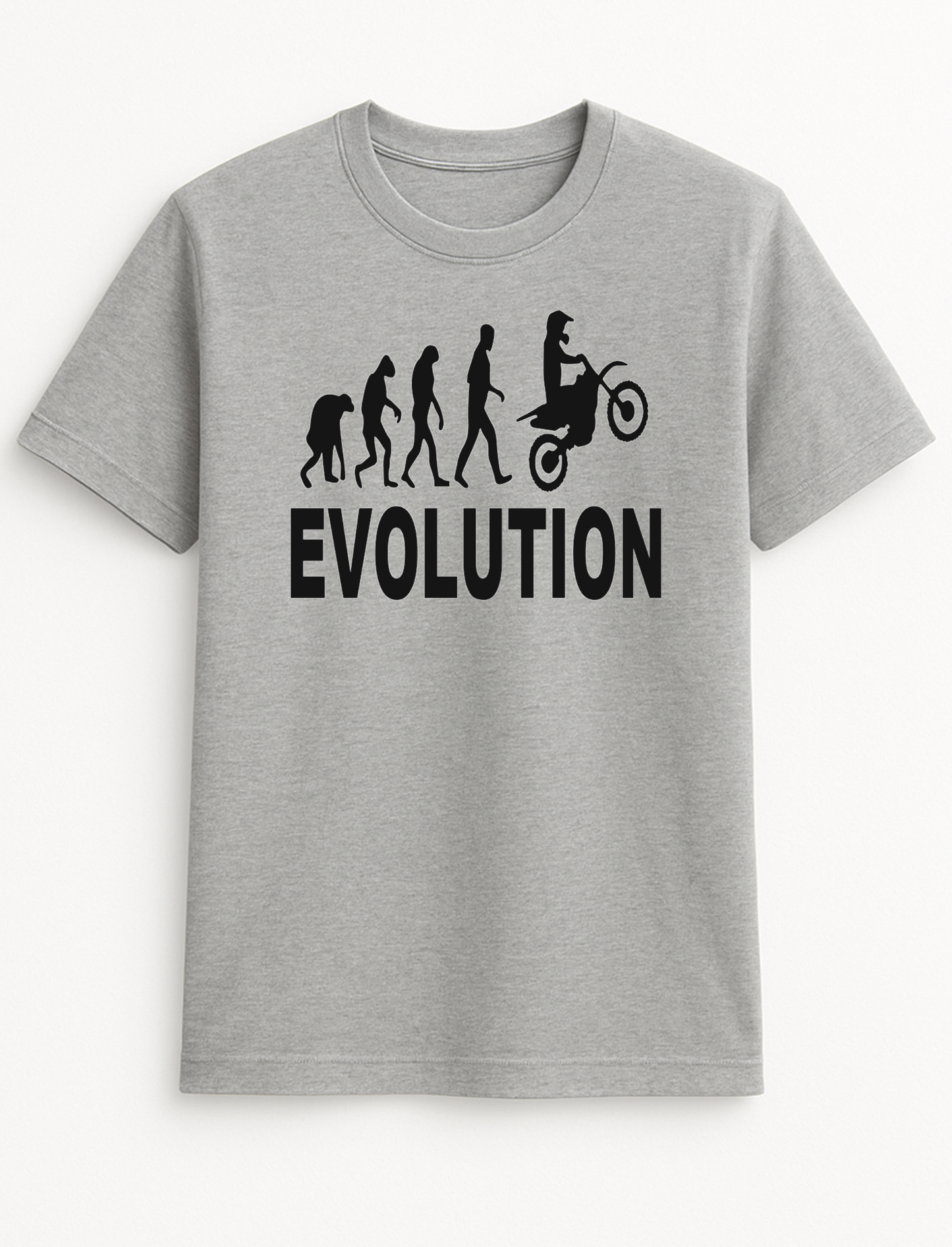 Evolution Motocross Humorous Funny Slogan Personalised Colours Unisex T-Shirt Gift Black