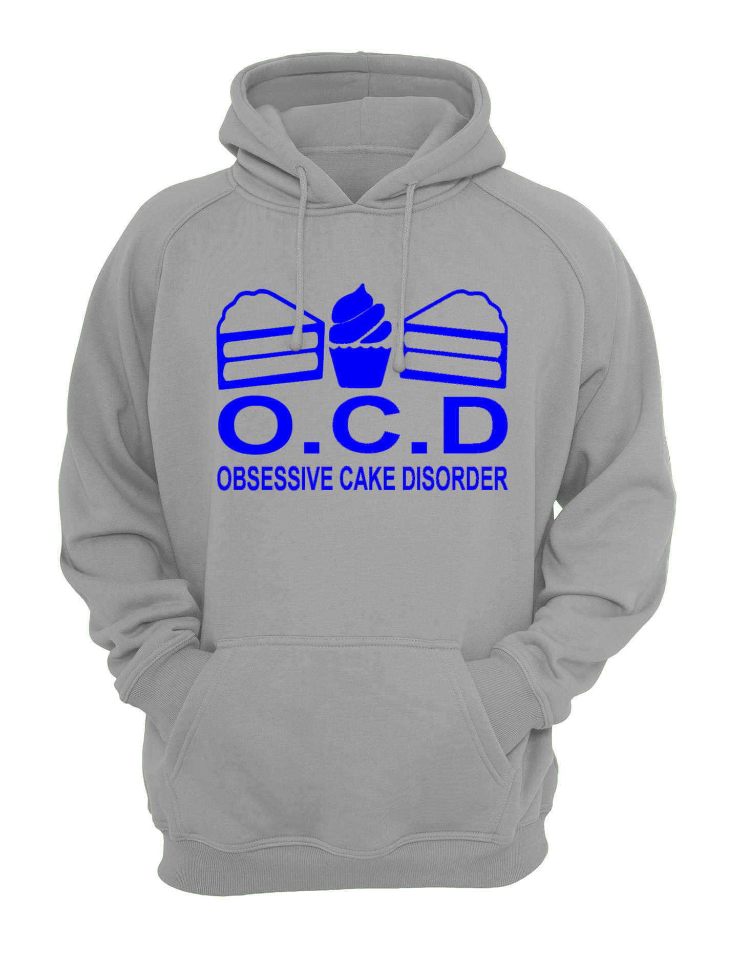 O.C.D 'Obsessive Cake Disorder' Slogan Unisex Casual Hoody, Sweatshirt, Sweat Black, Grey
