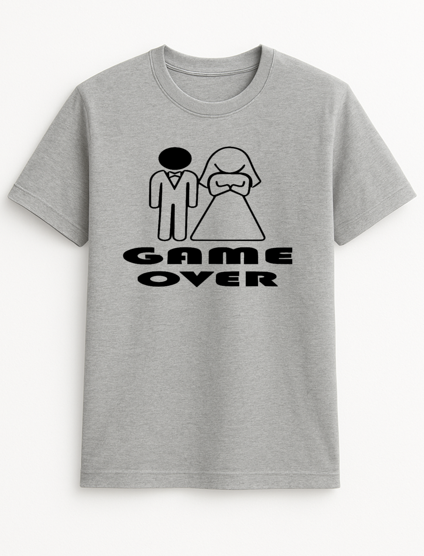 Game Over (Marriage) Humorous Funny Slogan Personalised Colours Unisex T-Shirt Gift Black