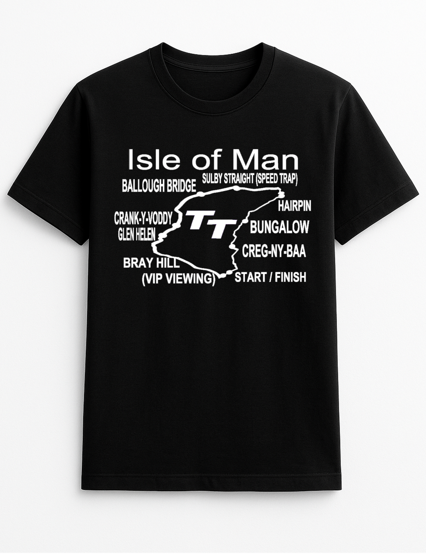 Isle of Man TT Personalised Colours Unisex T-Shirt Gift Black