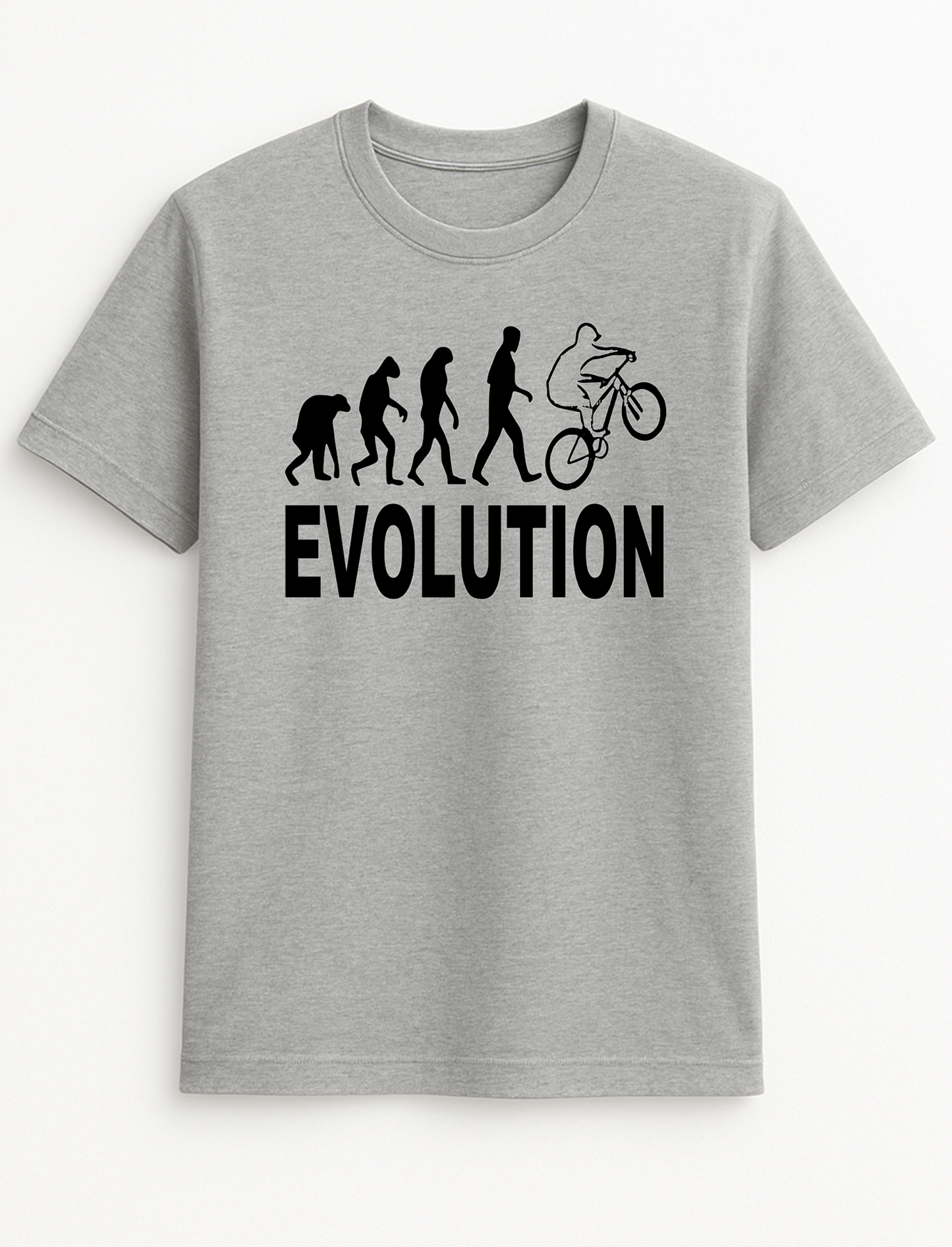 Evolution Mountain Bike Humorous Funny Slogan Personalised Colours Unisex T-Shirt Gift Black