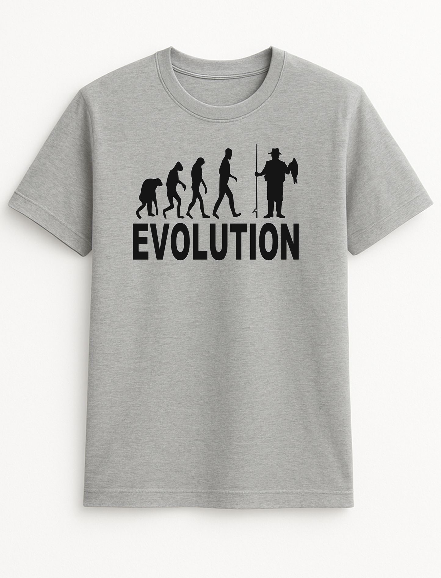 Evolution Fishing Humorous Funny Slogan Personalised Colours Unisex T-Shirt Gift Black
