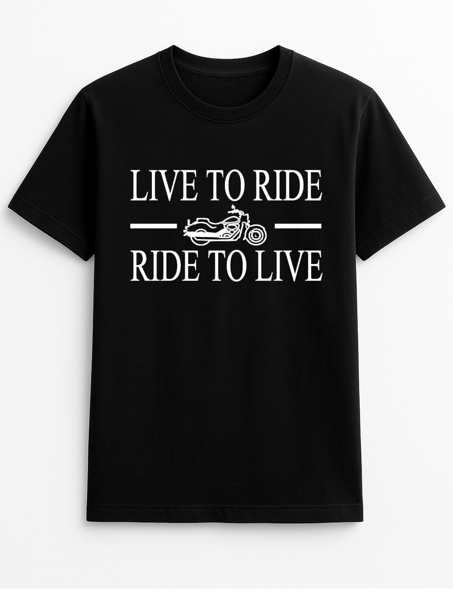 Live to Ride Ride to Live Humorous Funny Slogan Personalised Colours Unisex T-Shirt Gift Black
