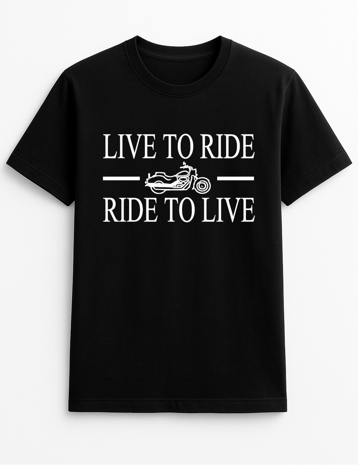 Live to Ride Ride to Live Humorous Funny Slogan Personalised Colours Unisex T-Shirt Gift Black