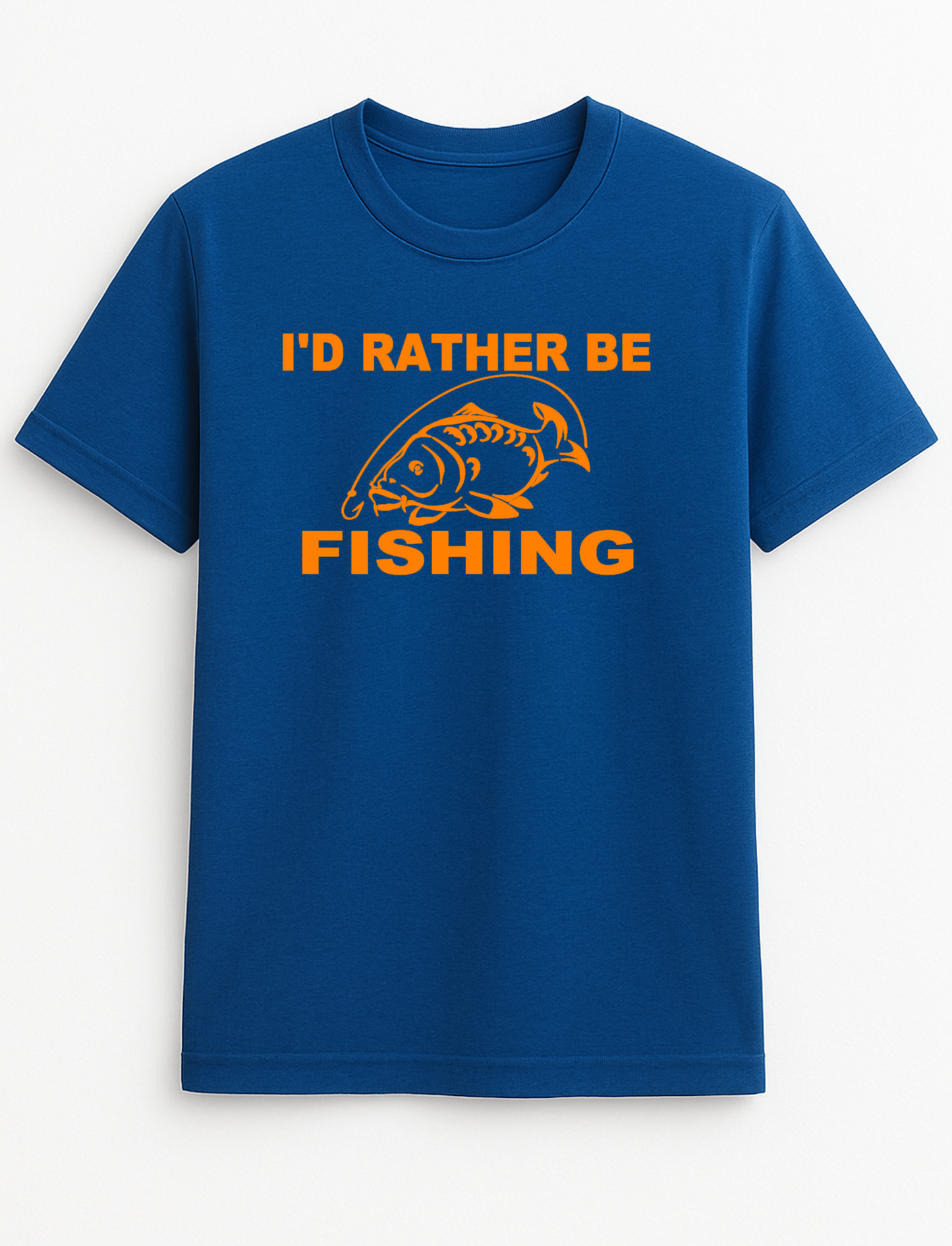I'd Rather Be Fishing Humorous Funny Personalised Slogan Unisex T-Shirt Gift Black