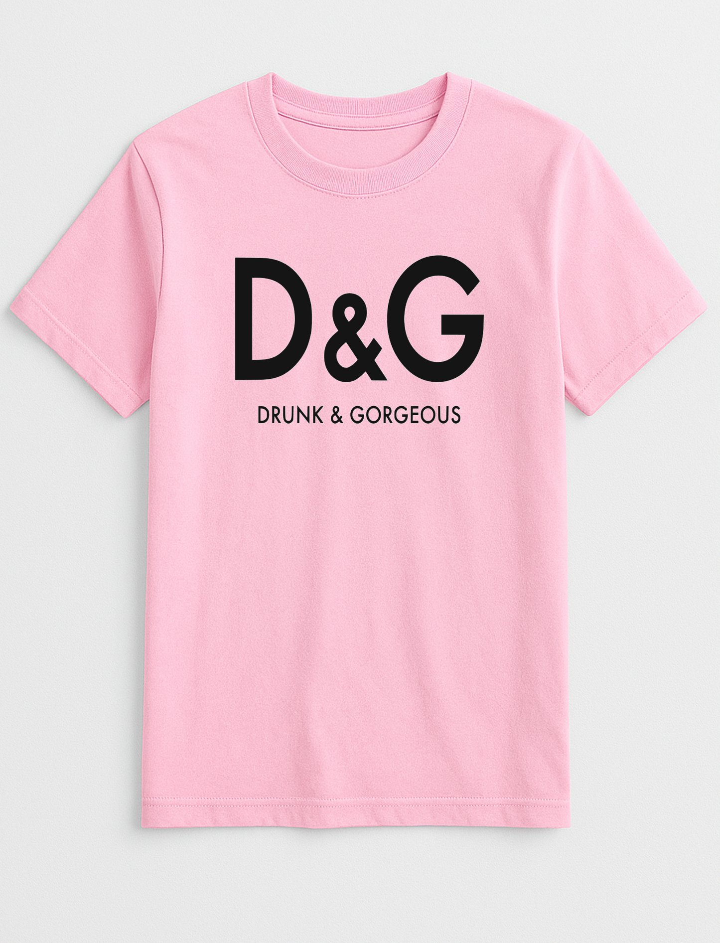 D&G Drunk & Gorgeous Humorous Funny Slogan Personalised Colours Unisex T-Shirt Gift Black