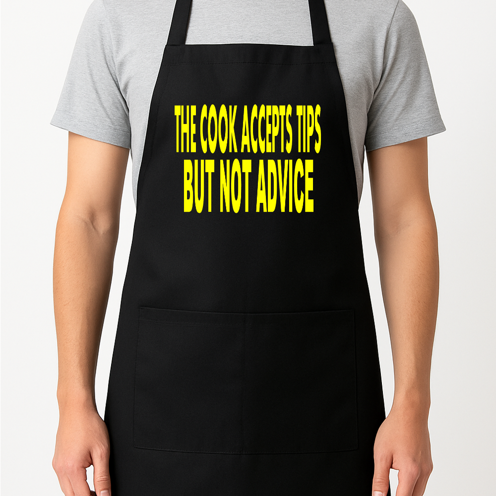 Accepts Tips But Not Advice Apron Gift Present Barbeque