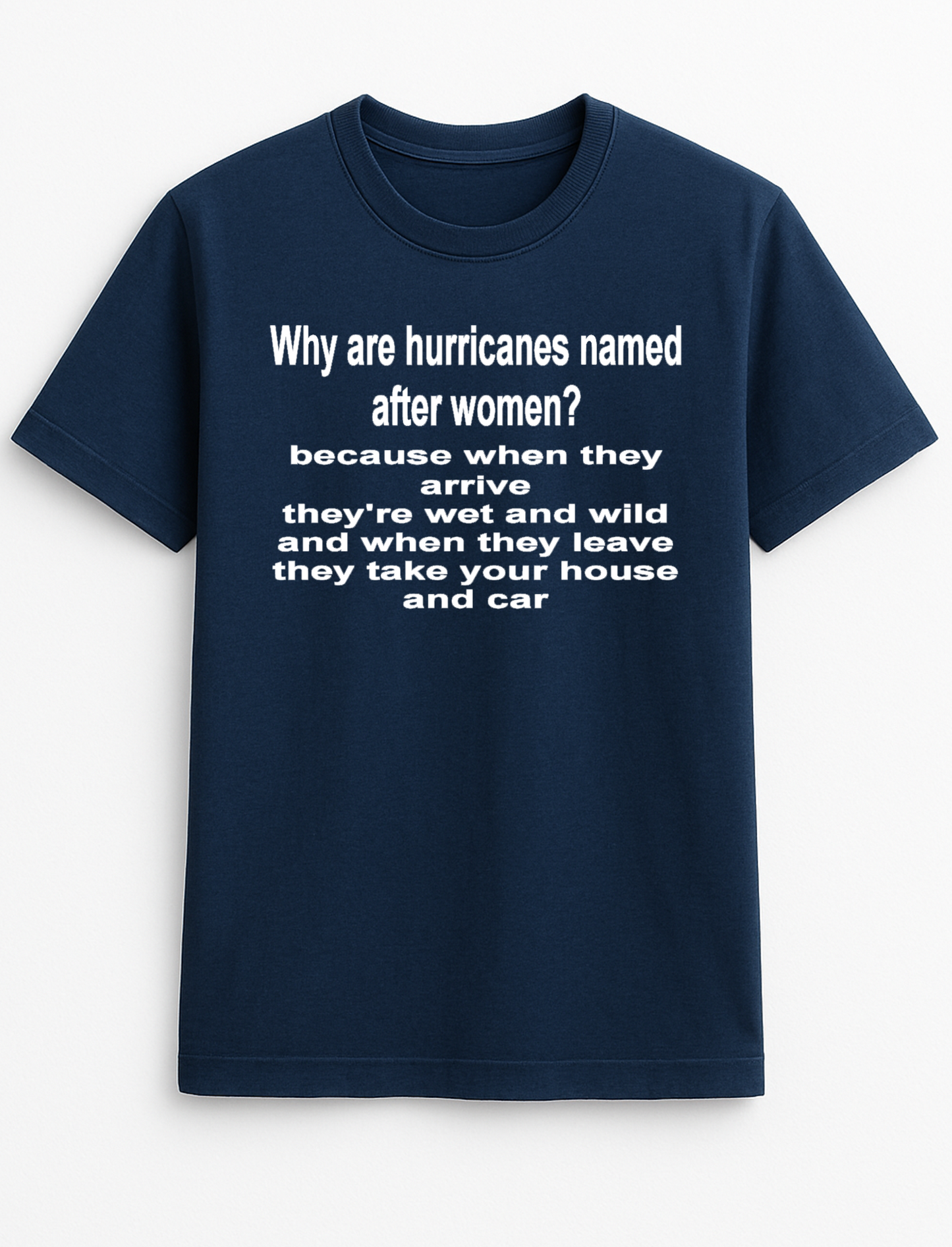 Why are Hurricanes Named After Women. Slogan Funny Humour Slogan Personalised Colours Unisex T-Shirt Gift Black, S-XXL